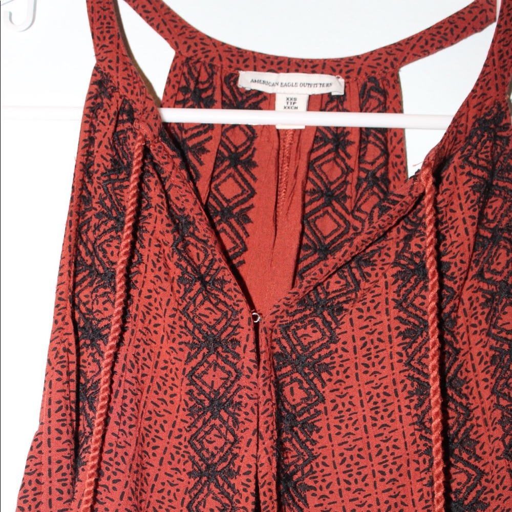 Red Patterned Tank Dress - Picture 2 of 4